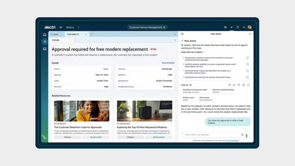 ServiceNow présente des agents IA pour une collaboration 24/7 avec des agents humains