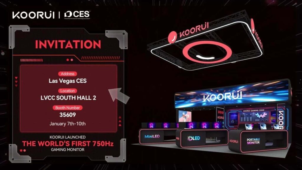 KOORUI présentera le premier moniteur au monde avec une fréquence de rafraîchissement de 750 Hz au CES 2025