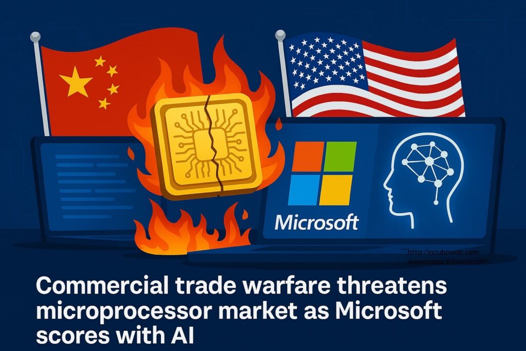 La guerre commerciale menace le marché des microprocesseurs alors que Microsoft gagne des points avec son IA.