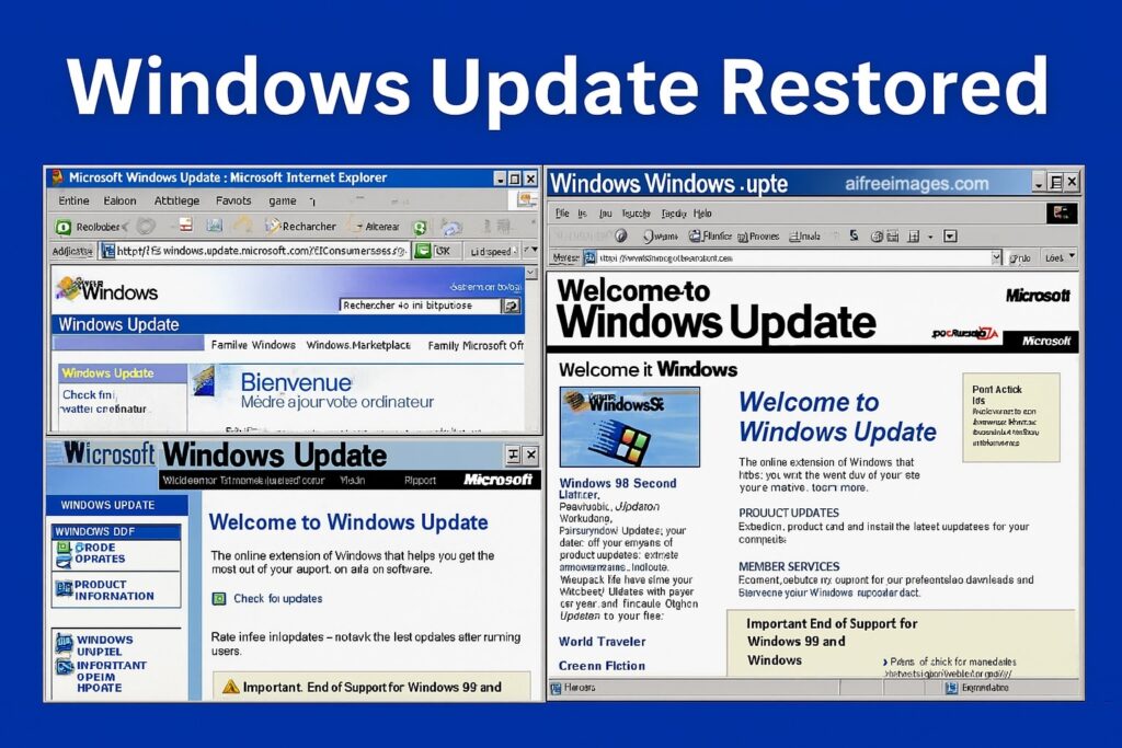 Entreprises et technologie rétro : le renaissance de Windows Update pour les anciens systèmes stimule la préservation numérique