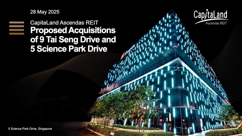 CapitaLand Ascendas REIT renforce sa présence à Singapour avec l'achat de deux actifs technologiques pour 700 millions de dollars singapouriens.