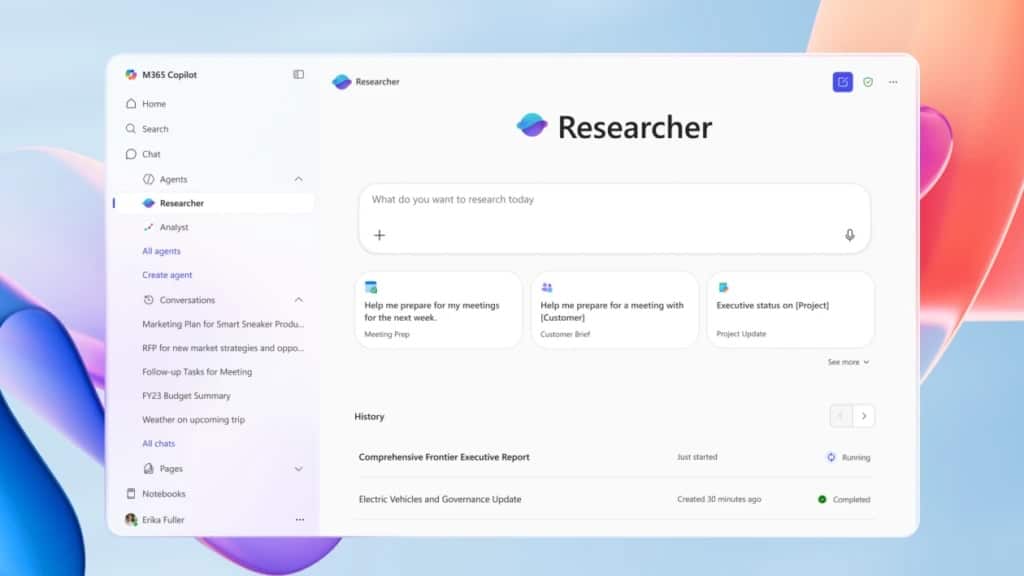 Microsoft lance officiellement Researcher et Analyst : agents de raisonnement pour transformer le travail avec l'IA