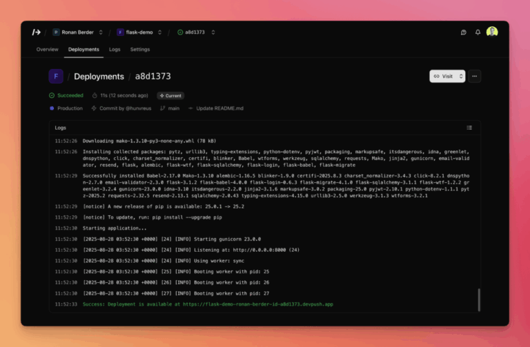 /dev/push : l'alternative open source et auto-hébergée à Vercel et Render