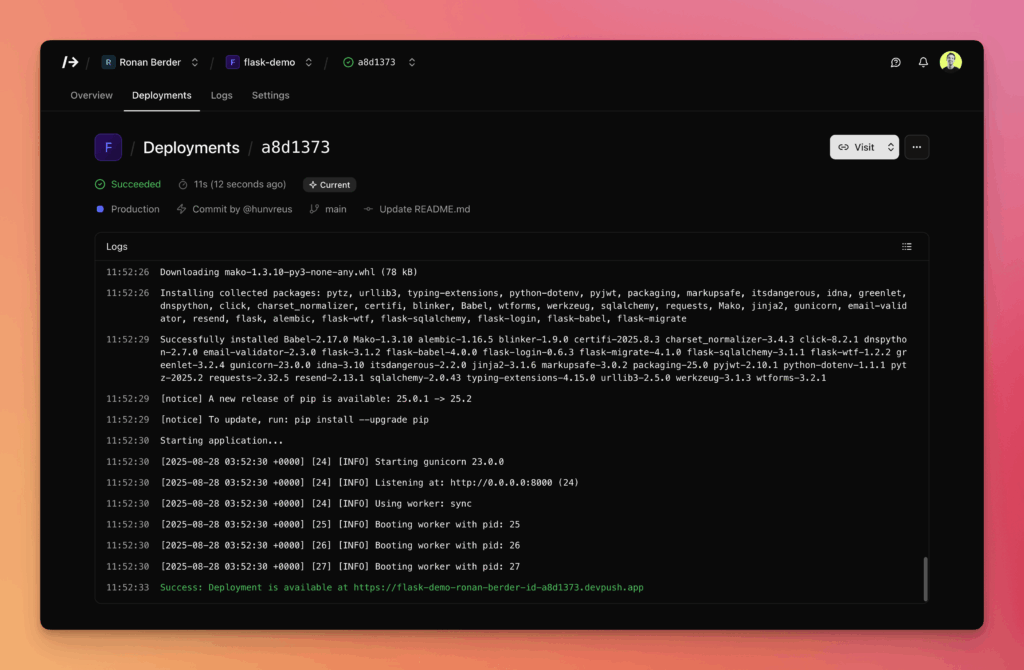 /dev/push : l'alternative open source et auto-hébergée à Vercel et Render
