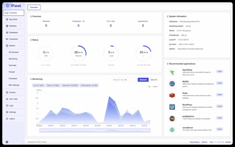 1Panel, le panneau web open source qui veut vraiment simplifier la gestion des serveurs Linux