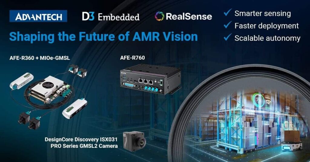 Advantech et D3 Embedded s'associent pour donner "des yeux et de l'intelligence" aux robots mobiles autonomes industriels