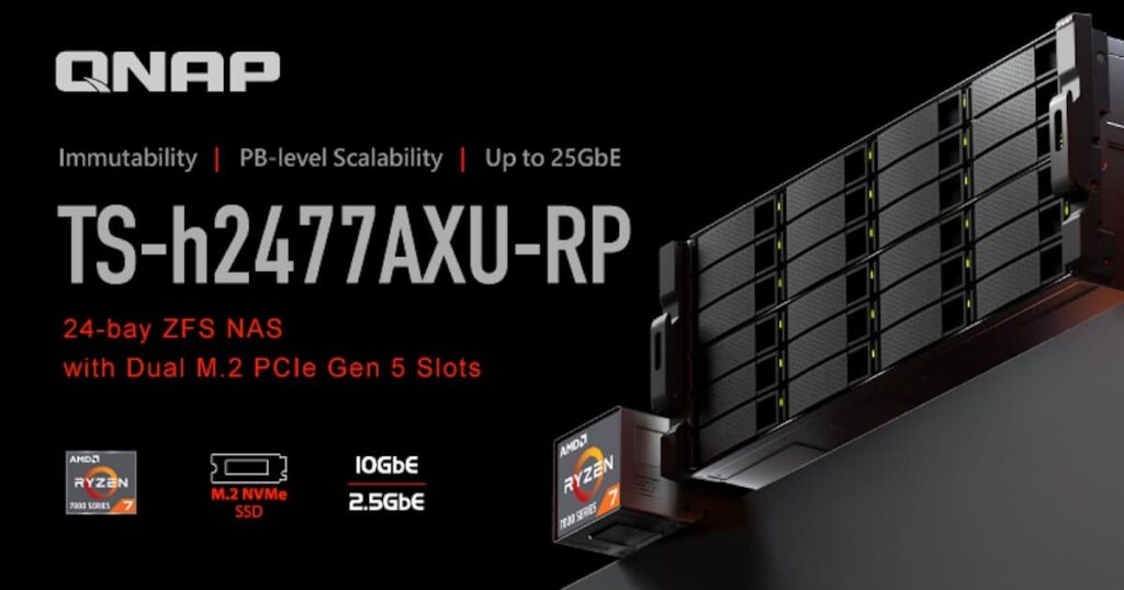 QNAP présente le TS-h2477AXU-RP : un NAS ZFS à 24 baies conçu pour la vitesse, la virtualisation et la sauvegarde à grande échelle