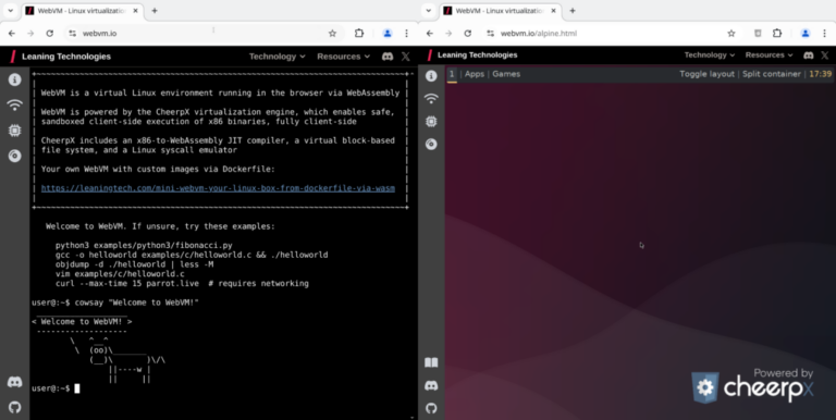 WebVM apporte Linux au navigateur sans serveur, mais avec des nuances