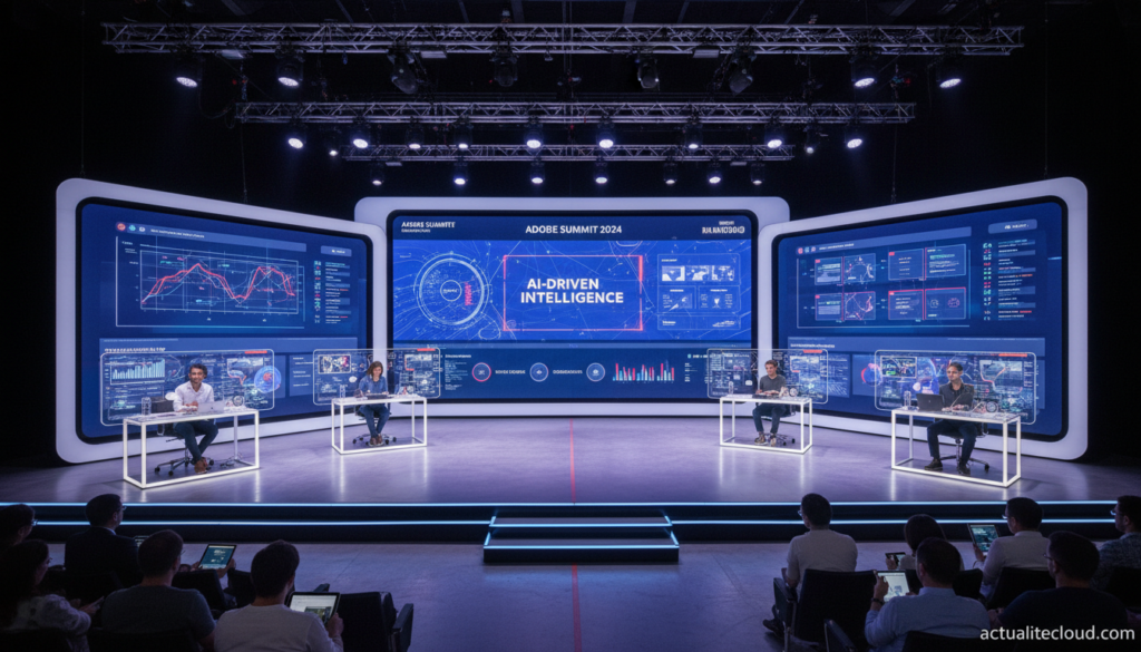 ai adobe summit stage with ai driven marketing dashboard on dis 0YdmKL