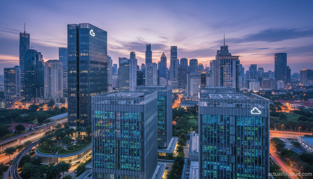 ai asian metropolis skyline at dusk with illuminated modern dat UN9a2y