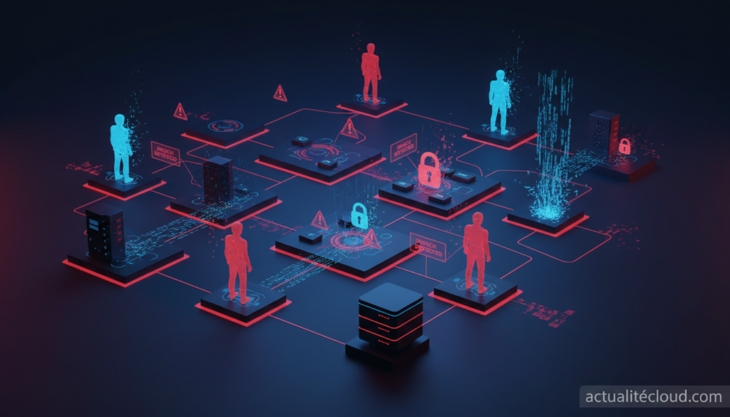 ai dark cybersecurity scene with glowing silhouettes of autonom 9HpegH