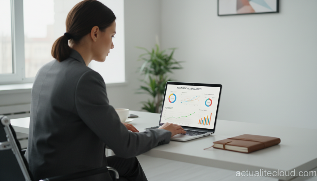 Sage Intacct Advisory IA : comment Sage muscle le conseil financier 2 ai modern finance office interior a professional accountant in ZGKWcV
