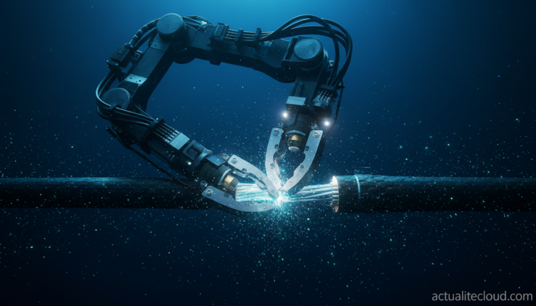 Actuateur robotique sous-marin coupant un câble à 3 500 m de profondeur