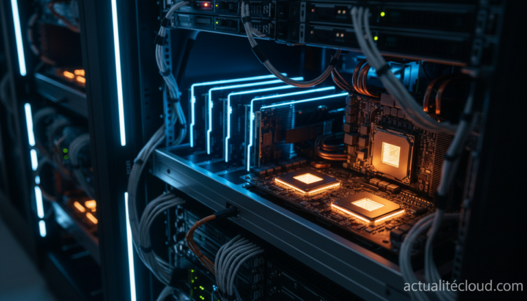 Serveurs avec CPU au premier plan illustrant l'IA agentique qui rebat le rapport de force avec les GPU dans les datacenters