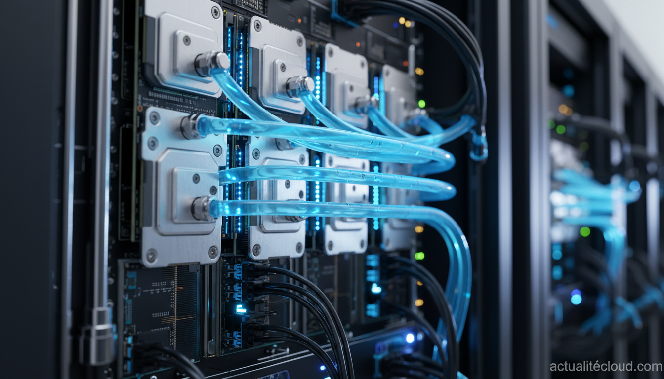 Système de refroidissement liquide sur serveurs GPU pour charges IA haute densité
