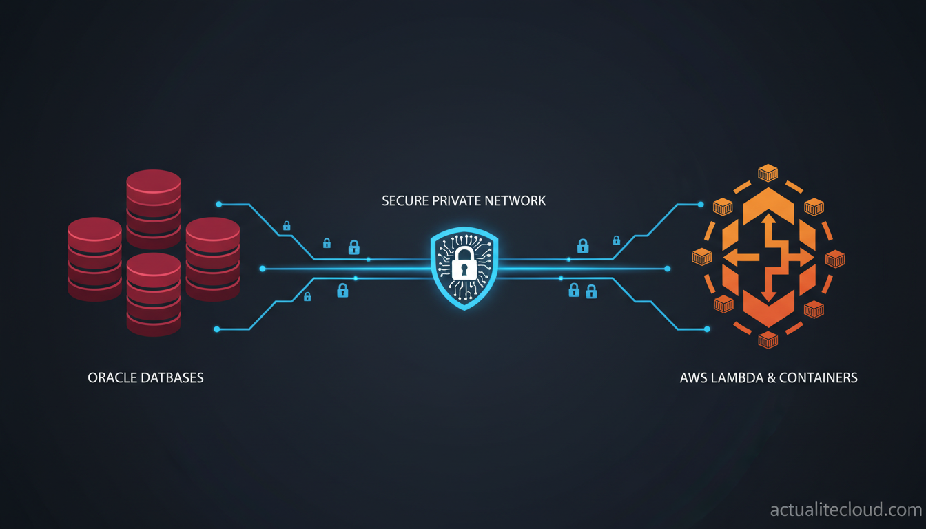 Architecture split-stack OCI et AWS : bases de données Oracle interconnectées avec services AWS via tunnel privé