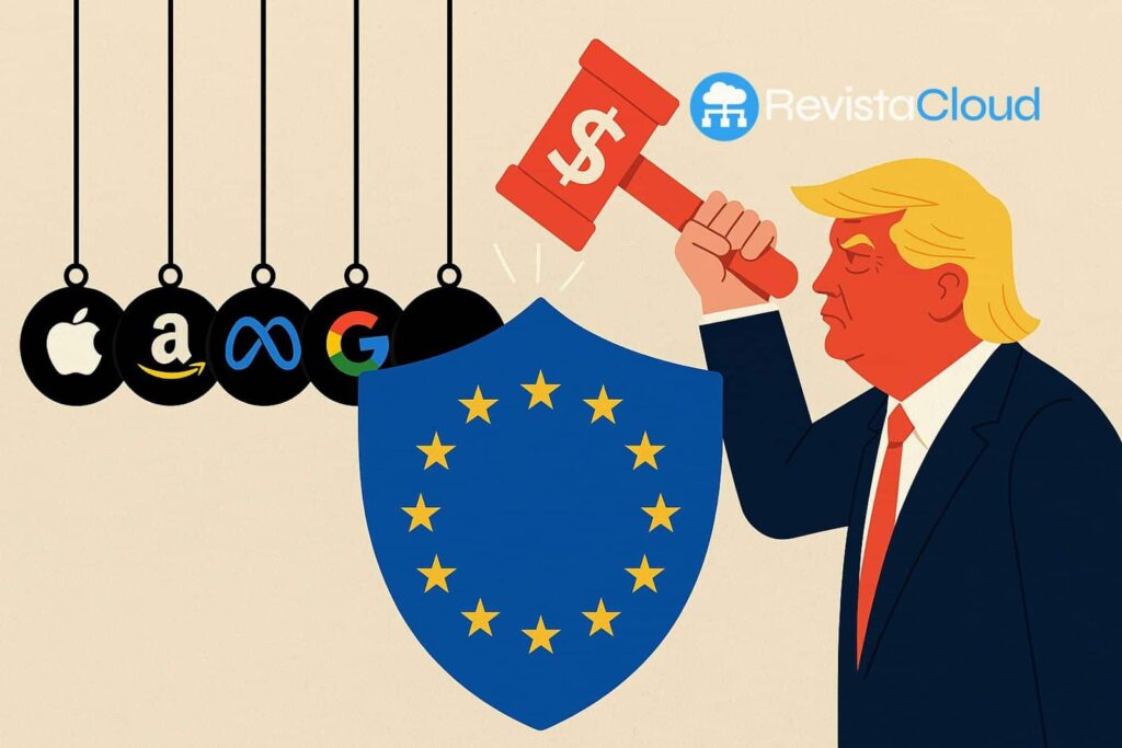 Trump menace l'Europe de droits de douane de 100 % si elle taxe les Big Tech