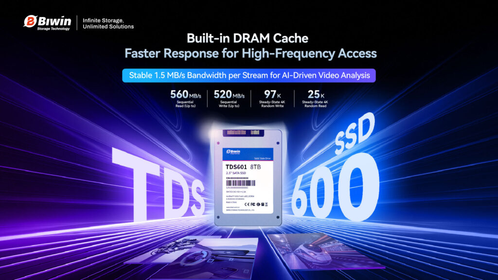 BIWIN lance un SSD industriel de 8 To pour la surveillance et l'IA en périphérie