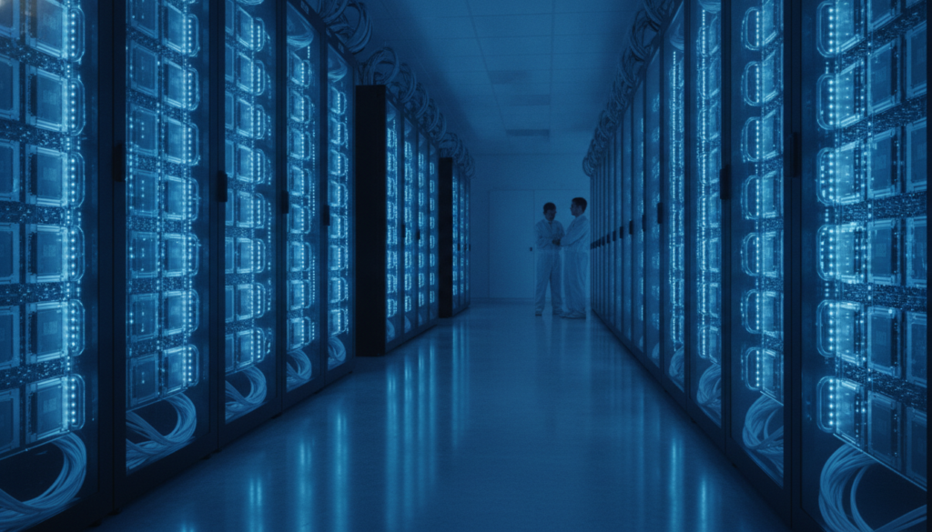 Processeurs Intel Xeon dans un centre de données pour l'infrastructure IA