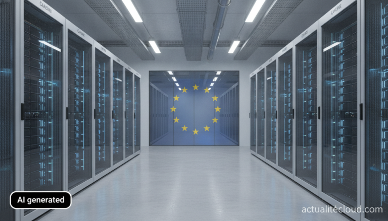 Centre de données européen avec serveurs GPU pour l'IA souveraine
