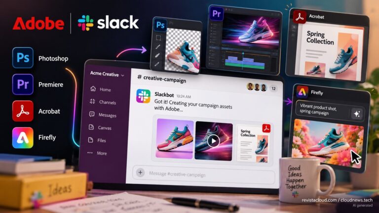 Adobe intègre Photoshop, Premiere, Acrobat et Firefly directement à Slack