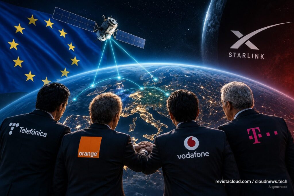 Telefónica, Orange, Vodafone et DT envisagent une alliance européenne face à Starlink