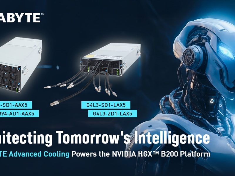 Giga Computing lance de nouveaux serveurs GIGABYTE pour l'IA avec refroidissement liquide et par air, alimentés par la plateforme NVIDIA HGX B200
