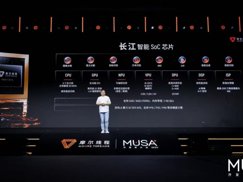 Moore Threads rejoint la course de l'« AI PC » avec Yangtze : un SoC avec NPU de 50 TOPS et jusqu’à 64 Go de LPDDR5X