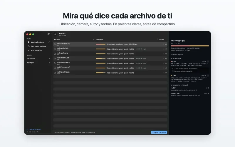 Supprimer les métadonnées des photos, PDF et Office