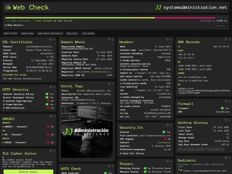 Web-Check : L'outil OSINT tout-en-un pour analyser n'importe quel site web
